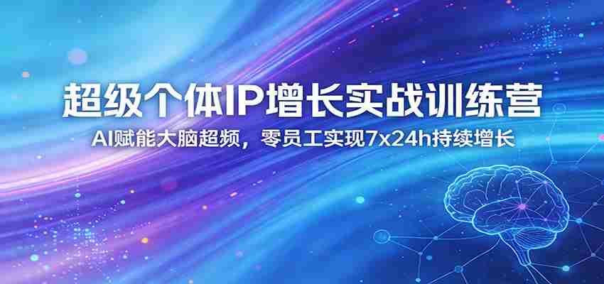 超级个体IP增长实战训练营：AI赋能大脑超频，零员工实现7x24h持续增长（更新）-中创网_分享创业项目_助您在家赚钱