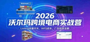 2026沃尔玛跨境电商实战营:Listing流量开关,WFS成本,广告投放全解-中创网_分享创业项目_助您在家赚钱