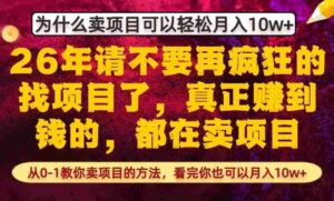 为什么真正賺到钱的都在卖项目,从0-1教你卖项目的方法,看完你也可以月入10w+【揭秘】-中创网_分享创业项目_助您在家赚钱