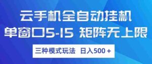 云手机全自动挂G，单窗口5-15，矩阵无上限，三种模式玩法，日入5张+【揭秘】-中创网_分享创业项目_助您在家赚钱