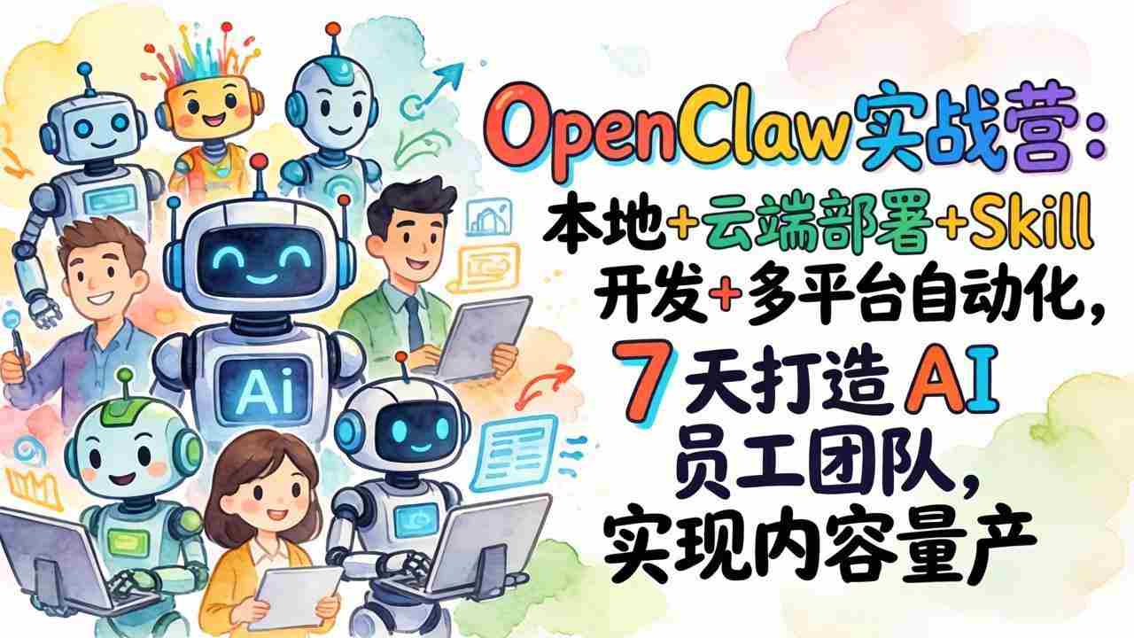 （17673期）OpenClaw实战营-更新：本地+云端部署+Skill开发+多平台自动化，7天打造AI员工团队+实现内容量产-中创网_分享创业项目_助您在家赚钱