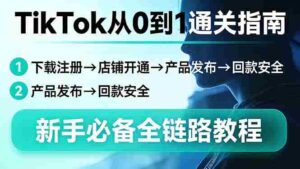 (17690期)TikTok从0到1通关指南:下载注册→店铺开通→产品发布→回款安全,新手必备全链路教程-中创网_分享创业项目_助您在家赚钱