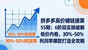 (17698期)拼多多高价铺链接第55期:6阶段实操破解低价内卷,30%-50%利润率爆款打造全攻略-中创网_分享创业项目_助您在家赚钱