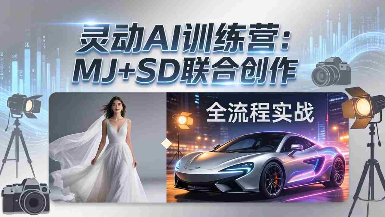 （17795期）灵动AI训练营-3.0课程：MJ+SD联合创作，从婚纱大片到汽车广告，摄影后期全流程实战-中创网_分享创业项目_助您在家赚钱