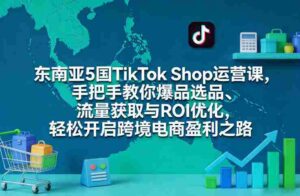 东南亚5国TikTok Shop运营课，手把手教你爆品选品、流量获取与ROI优化，轻松开启跨境电商盈利之路-中创网_分享创业项目_助您在家赚钱