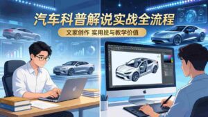 (17665期)抖音汽车科普解说实战:文案+动画+画面处理+去水印全流程,打造专业汽车科普视频-中创网_分享创业项目_助您在家赚钱