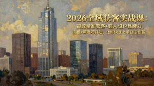 （17613期）2026全域获客实战课：高效精准获客+强人设IP品牌力，模板+原理双驱动，让你快速上手自由创新-中创网_分享创业项目_助您在家赚钱