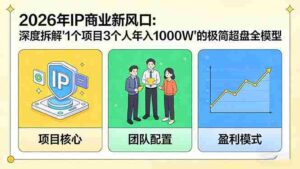 (17661期)2026年IP商业新风口:深度拆解“1个项目3个人年入1000W”的极简超盘全模型-中创网_分享创业项目_助您在家赚钱