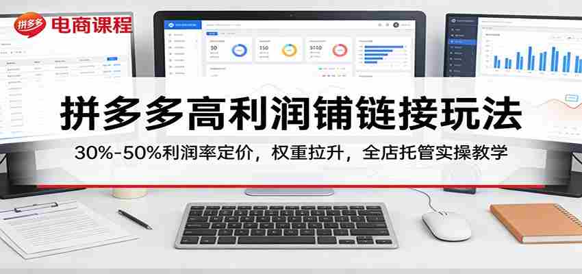 拼多多高利润铺链接玩法：30%–50%利润率定价，权重拉升，全店托管实操教学-中创网_分享创业项目_助您在家赚钱