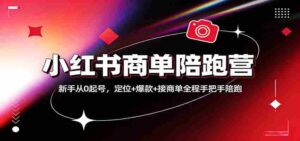 小红书商单陪跑营:新手从0起号,定位+爆款+接商单全程手把手陪跑-中创网_分享创业项目_助您在家赚钱