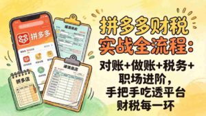 (17678期)拼多多财税实操全流程:对账+做账+税务+职场进阶,手把手吃透平台财税每一环-中创网_分享创业项目_助您在家赚钱