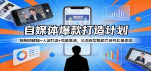自媒体爆款打造计划:短视频破局+人设打造+流量算法,全流程实操助力账号起量变现-中创网_分享创业项目_助您在家赚钱