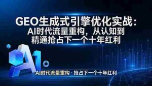 (17708期)GEO 生成式引擎优化实战:AI时代流量重构,从认知到精通抢占下一个十年红利-中创网_分享创业项目_助您在家赚钱