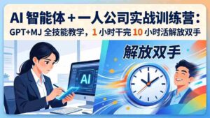 (17834期)AI 智能体 + 一人公司实战训练营:GPT+MJ 全技能教学,1 小时干完 10 小时活解放双手-中创网_分享创业项目_助您在家赚钱