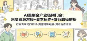 AI漫剧全产业链闭门会:深度资源对接+资本运作+发行路径解析-中创网_分享创业项目_助您在家赚钱