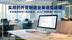 (17532期)实用的外贸制造业英语实战课:全场景高频词+实战话术,从入门到精通一步到位-中创网_分享创业项目_助您在家赚钱