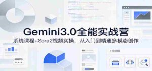 Gemini3.0实战系统课,Sora2视频实操,从入门到精通多模态创作-中创网_分享创业项目_助您在家赚钱