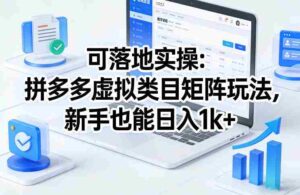 可落地实操：拼多多虚拟类目矩阵玩法，新手也能日入1k+【揭秘】-中创网_分享创业项目_助您在家赚钱