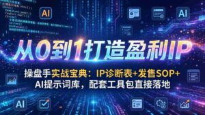 (17593期)操盘手实战宝典:IP诊断表+发售SOP+AI提示词库,配套工具包直接落地,从0到1打造盈利IP-中创网_分享创业项目_助您在家赚钱