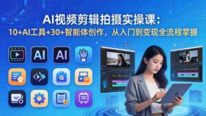 (17818期)AI 视频剪辑拍摄实操课:10+AI工具+30+智能体创作,从入门到变现全流程掌握-中创网_分享创业项目_助您在家赚钱