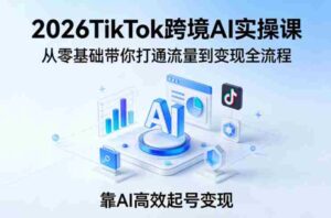 2026TikTok跨境AI实操课,从零基础带你打通流量到变现全流程,靠AI高效起号变现-中创网_分享创业项目_助您在家赚钱