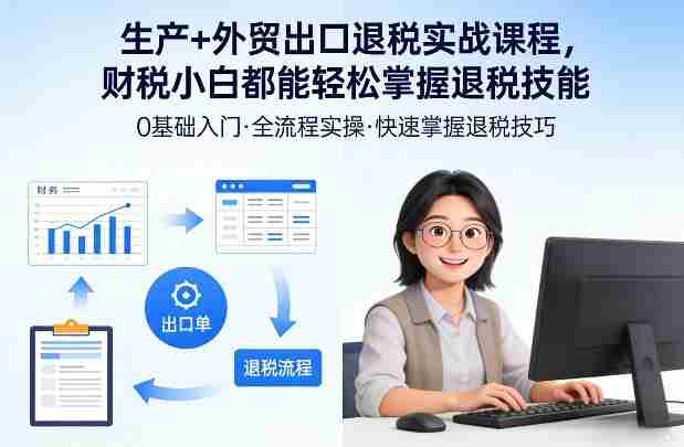 生产+外贸出口退税实战课程，财税小白都能轻松掌握退税技能-中创网_分享创业项目_助您在家赚钱