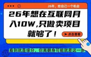 26年想在互联网月入10个W+,做知识付费,卖项目就足够了【揭秘】-中创网_分享创业项目_助您在家赚钱