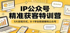 IP公众号精准获客特训营:5大变现方式,0-1学会搭建赚钱公众号-中创网_分享创业项目_助您在家赚钱