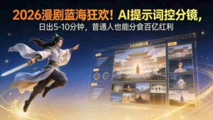 (17734期)2026漫剧红利实锤! AI 提示词控分镜, 普通人也能轻松月入过万-中创网_分享创业项目_助您在家赚钱