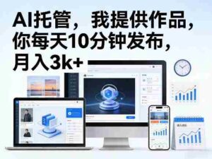 公众号AI托管，我提供作品，你每天10分钟发布，月入3k+【揭秘】-中创网_分享创业项目_助您在家赚钱