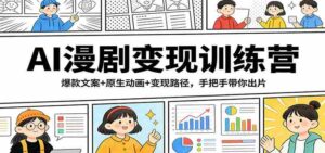 AI漫剧变现训练营:爆款文案+原生动画+变现路径,手把手带你出片-中创网_分享创业项目_助您在家赚钱