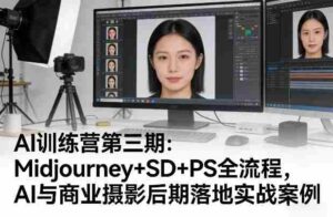 AI训练营第三期:Midjourney+SD+PS全流程,AI与商业摄影后期落地实战案例-中创网_分享创业项目_助您在家赚钱