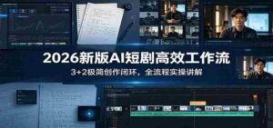 2026新版AI短剧高效工作流:3+2极简创作闭环,全流程实操讲解-中创网_分享创业项目_助您在家赚钱