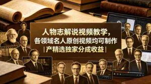 人物志解说视频教学，各领域名人原创视频均可制作丨精选独家分成收益-中创网_分享创业项目_助您在家赚钱