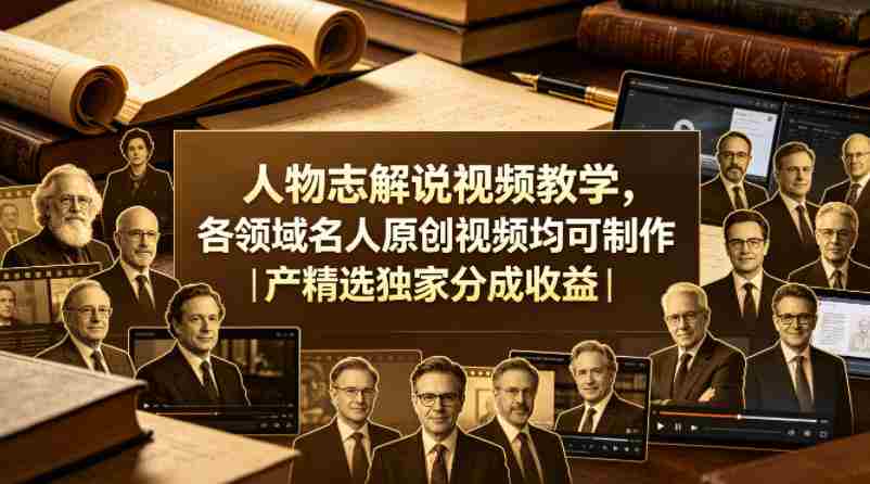 人物志解说视频教学,各领域名人原创视频均可制作丨精选独家分成收益