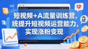 短视频+AI流量训练营,统提升短视频运营能力,实现涨粉变现-中创网_分享创业项目_助您在家赚钱