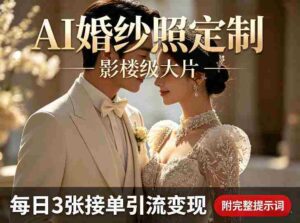 AI婚纱照定制影楼级大片,每日3张接单引流变现,轻松实现副业增收(附完整提示词)-中创网_分享创业项目_助您在家赚钱