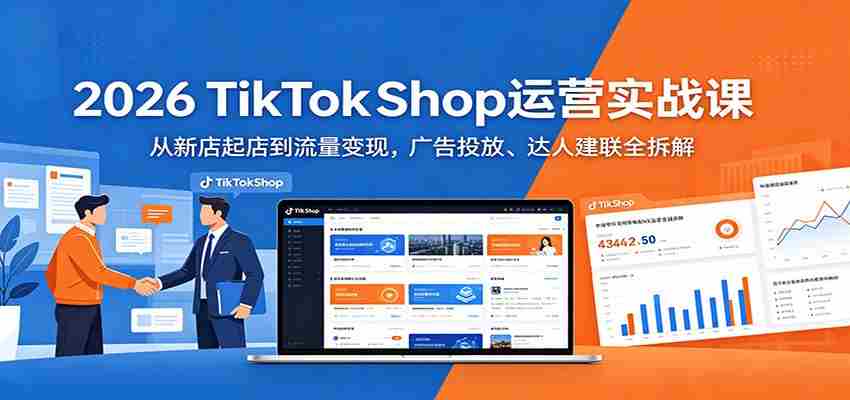 2026 TikTokShop运营实战课：从新店起店到流量变现，广告投放、达人建联全拆解-中创网_分享创业项目_助您在家赚钱