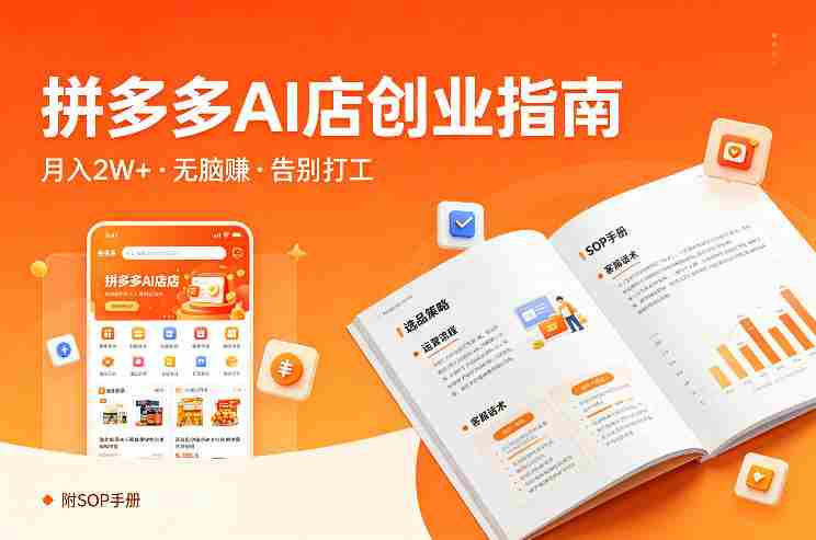 开一家拼多多AI店,月入2W+,无脑賺,告别打工,附SOP手册