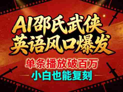 AI邵氏武侠英语风口爆发,单条播放破百万,小白也能复刻