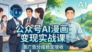 (17921期)公众号AI漫画变现实战课:星座/职场/养生多赛道+智能体发文,靠广告分成稳定增收-中创网_分享创业项目_助您在家赚钱