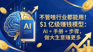 (18055期)不管啥行业都能用!$1 亿级赚钱模型:AI + 手册 + 步骤,做大生意赚更多-中创网_分享创业项目_助您在家赚钱