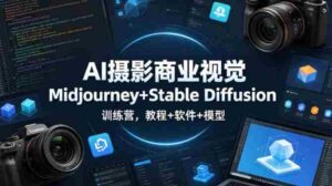 AI摄影商业视觉Midjourney+Stable Diffusion训练营,教程+软件+模型-中创网_分享创业项目_助您在家赚钱