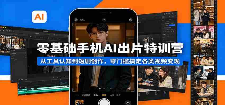 零基础手机AI出片特训营：从工具认知到短剧创作，零门槛搞定各类视频变现-中创网_分享创业项目_助您在家赚钱