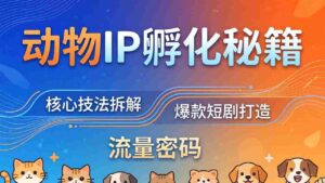 (18207期)动物IP孵化全套秘籍,三大核心技法拆解,打造爆款萌宠短剧,轻松拿捏赛道流量密码-中创网_分享创业项目_助您在家赚钱