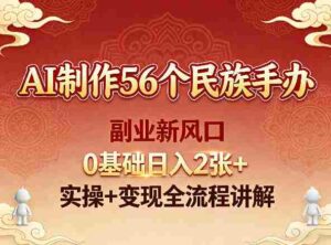 AI制作56个民族手办,副业新风口,0基础日入2张+,实操+变现全流程讲解-中创网_分享创业项目_助您在家赚钱