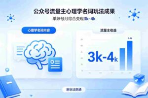 公众号流量主新跑通心理学名词玩法，单账号月综合变现3k-4k-中创网_分享创业项目_助您在家赚钱