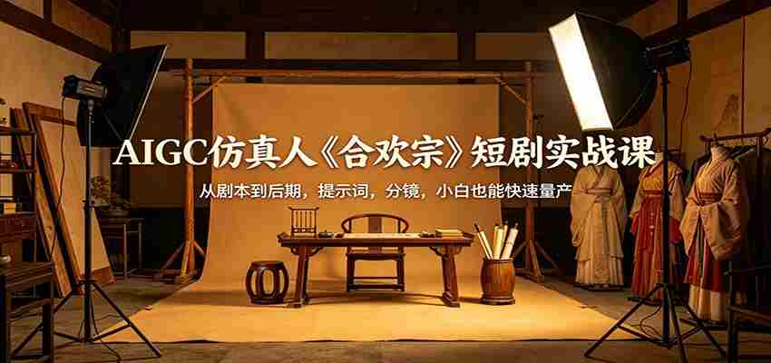 AIGC仿真人《合欢宗》短剧实战课：从剧本到后期，提示词，分镜，小白也能快速量产-中创网_分享创业项目_助您在家赚钱
