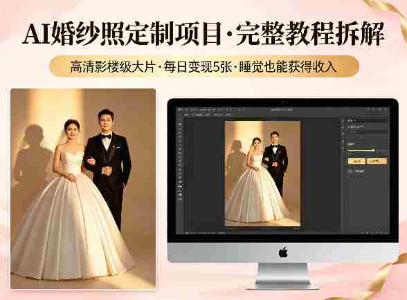 AI婚纱照定制项目,可生成高清影楼级大片,每日变现5张,睡觉也能获得收入【完整教程拆解】