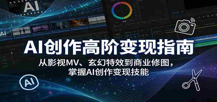 AI创作高阶变现指南：从影视MV、玄幻特效到商业修图，掌握AI创作变现技能-中创网_分享创业项目_助您在家赚钱